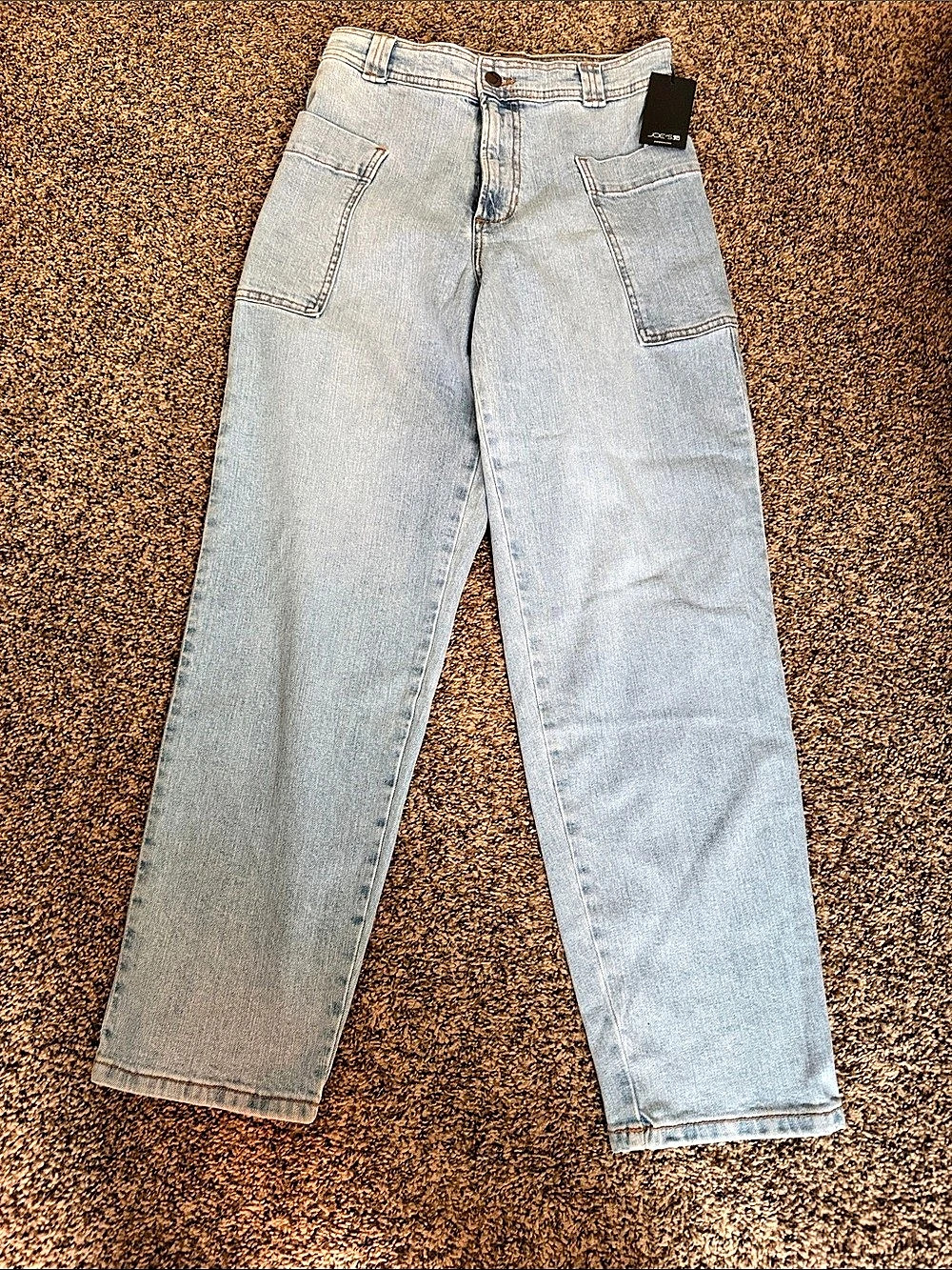 Joe's Jeans The Mia Patch Pocket High Rise Wide Leg Jeans Blue Waist 25